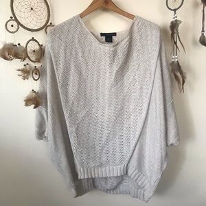 Calvin Klein tunic top draped crop sleeve sweater